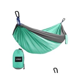 Other Sporting Goods Outdoor Parachute Hammock Portable Cam Traveling Hammocks Lightweight Double Swing Chair Camp Accessories Drop De Dhzyb