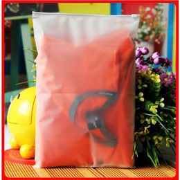 100pcs 24x35cm Zip lock Zipper Top frosted plastic bags for clothing T-Shirt Skirt retail packaging customized logo printing261F