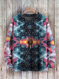 Men's Hoodies Geometric Art Gradient Simple Casual Print Knit Pullover Sweater For Women's