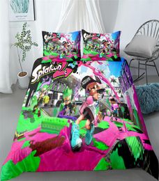 popular splatoon children bedding set single twin double queen king cal king size bed linen set C10203415869