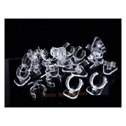 Jewelry Stand 100 Pcs Clear View Elastic-C Circle Plastic Ring Display Holder Rack Tabletop Decoration Mx200810 Drop Delivery Packagi Otpu1