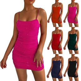 Casual Dresses Women'S Halter Short Dress Sexy Backless Sequin Nightclub Party Home Coming