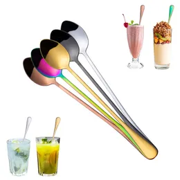 Dinnerware Sets 50pcs 8.9/7.6inch Tableware Stainless Steel Extended Handle Spoon Ice Cream Coffee Cocktail Stirring Long
