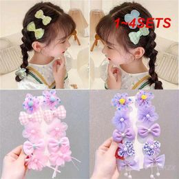 Hair Accessories 1-4SETS Bangs Clip Flower Haircard Bow Hairpin