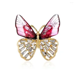 Brooches High-end Transparent Acrylic Butterfly For Women Rhinestone Insect Brooch Scarf Pin Clothing Accessories Wholesale