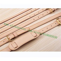 Top Quality Genuine Vachetta Patina Calf Leather Shoulder Strap For Designer Women Handbag Shoulder Bag Duffle 2206012467