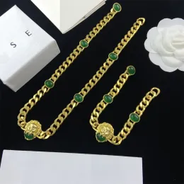 Womens Necklaces Designer Lion Head Bracelets Gold Chain Necklace Set Jewelry Mens Fashion Bracelet Luxury Chains Necklaces for Woman Wedding Gift 2312218D