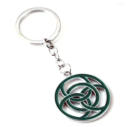 Keychains Vintage Horizon Zero Dawn Green Enamel Pendant Keychain For Men Women Trendy Metal Key Ring Car Bag Decorative Jewelry Gifts
