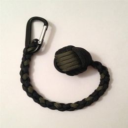 Monkey Fist keychain 1 Steel Ball Self Defence 550 paracord keychain Handcrafted in China206m