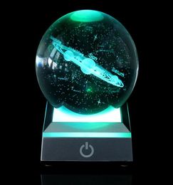 Novelty Items 60cm80cm K9 Crystal Solar System Planet Globe 3D Laser Engraved Sun Ball With Touch Switch LED Light Base Astronomy6689761