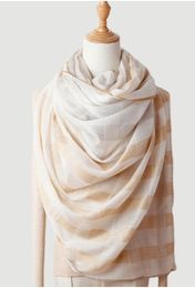 Scarves Top End Women Fashion Cashmere Striped Scarf Elegant Lady All Match Winter Luxury Warm Knitted Neck Shawl Pashmina