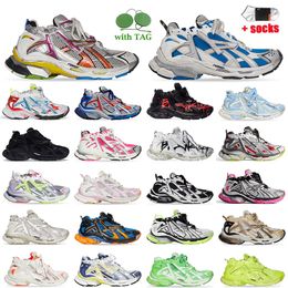 Track Runners Sneaker Casual Women Mens Designer Shoes Balenciasgaa Tracks 7 Runner Sneakers Graffiti White Black Deconstruction Transmit Leather Trainers