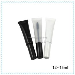 Storage Bottles & Jars 15ml Black White Plastic Soft Hose Tube For Mascara Empty Clear Matte Portable Squeezable Eyelash Cream Con330C