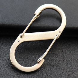 Car styling Portable Stainless Larger S Buckle 8 Type Key Keychain Clasps Clips Car Keychain Auto Interior Decoration230G