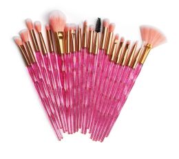 Makeup Brush 20pcs Cosmetics Brushes Set Foundation Blending Face Powder Blush Concealers Eye Shadows Lip Brushes Crystal Diamond Brush Brocha De Maquillaje