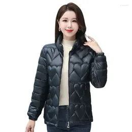 Women's Trench Coats Fashionable Padded Jacket Short Section 2023 Shiny Stand-up Collar Foreign Style Large Size Loose Coat