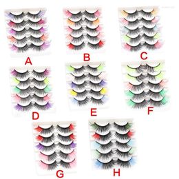 False Eyelashes Lashes With Color Faux Mink Wispy Colored Dramatic Strip Pack Natural Fake Drop