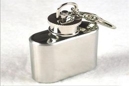 1oz stainless steel mini hip flask with keychain Portable party outdoor wine bottle with Key chains 7178244