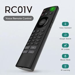 Controls 2.4G Wireless Air Mouse Keyboard with Infrared Voice Remote Control IR Learning for SmartTV