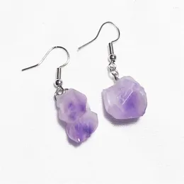 Dangle Earrings 20pairs Raw Ore Natural Stone Fluorite Amethyst Rose Quartz Crystal Agates