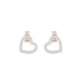 Swarovskis Earrings Designer Jewellery Women Original Quality Charm Romantic Knot Perforated Earrings With Heart Type