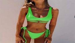 Heart Belt Thong Bathing Sexy Suit G String Bikini Swimwear Women Micro Underboob Women039s Set Cutout Halter Top2807005