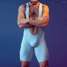 Men's Thermal Underwear Summer One-piece Overalls Trend Fashion Tights Shapewear Home Pyjamas Homewear Romper Bodywear Stretch Leotard