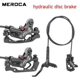 MEROCA MTB Hydraulic Brakes 4 Pistons Bicycle Calliper Rotor 160mm Set Disc For Mountain Bike 8001400mm 231221