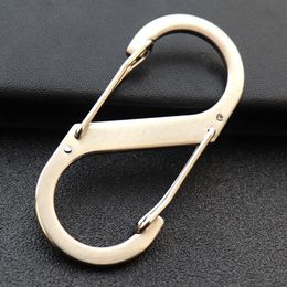 Car styling Portable Stainless Larger S Buckle 8 Type Key Keychain Clasps Clips Car Keychain Auto Interior Decoration235F