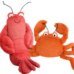 1pc Adorable Soft Lifelike Lobster Crab Plueshie Stuffed Cartoon Sea Animals Toys Baby Appease Doll for Kids Birthday Xmas Gift 231221