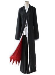 Anime BLEACH Death Kurosaki ichigo Cosplay Costume Shinigami Death Kimono Full Set Black Fitted Cloak Pants Belt 4042106