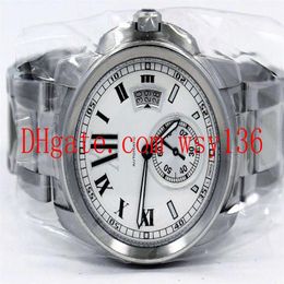 Calibre De Mens Automatic Mechanical Watch W7100015 Stainless steel Bracelet Silver Men's Sports Wrist Watches Transparent Ba276V