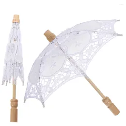 Umbrellas 2 Pcs Prop Umbrella Vintage Decor Wedding Scene Bride Lace Parasol For Cotton Baby Girls Elegant Craft