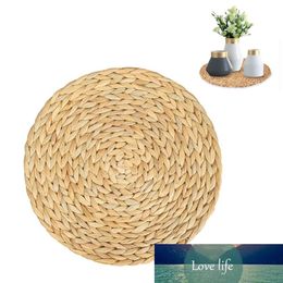 4Pcs Natural Handmade Straw Woven Placemat Round Braided Placemat Mat Table Mat242h