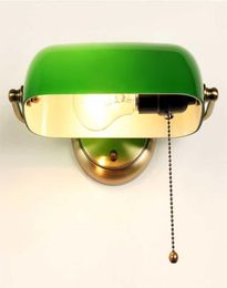 Retro traditional green banker wall lamp classical vintage white wall light LED E27 for bedroom living room corridor el store 21075785633