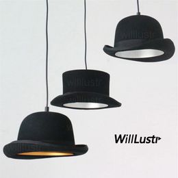 Handmade wool felt hat pendant lamp fabric Aluminium cap suspension light restaurant el dinning hall room couture store hanging 304A