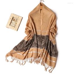 Scarves Autumn Winter Warm Shawl Khaki Paisley Scarf Women Travel Luxury Outdoor Bufanda 2023 Fashion Print High Quality Wraps