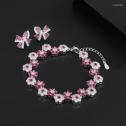 Necklace Earrings Set SUYU Fashionable And Exquisite Design Flower Bracelet Elegant Versatile Bow Tie Earstuds
