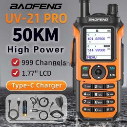 Talkie Walkie Talkie BaoFeng UV 21 PRO Walkie Talkie Dual Band 136174400520MHz 50KM 999CH Long Range Upgraded Of UV5R UV9R UV10R Ham Radi