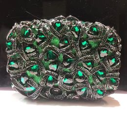 Emerald Green Women Stone Evening Bags For Wedding Party Purse Bridal Rhinestone Clutches Bags Handbag Bridal Crystal Minaudiere 231220