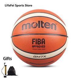 Molten Size 5 6 7 Basketballs GM7X Man Women Indoor Match Standard Official Basketball Soft Touch Youth Training Balls Free Gift 231220