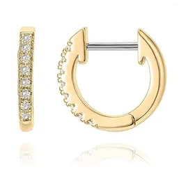 Hoop Earrings Gold Silver Plated Huggies Hypoallergenic Fashion Copper Inlaid Cubic Zirconia For Women Jewelry Gifts