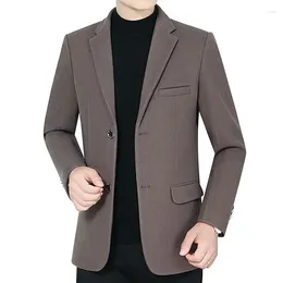 Men's Suits 2023 Wool Blazers Male Suit Jacket Oversized Solid Business Casual Winter Men Clothing Wedding Coat L118