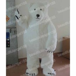 Halloween White Polar Bear Mascot Costumes High Quality Cartoon Theme Character Carnival Outfit Christmas Fancy Dress for Men Women Performance