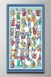 Russian letters Handmade Cross Stitch Craft Tools Embroidery Needlework sets counted print on canvas DMC 14CT 11CT1809262