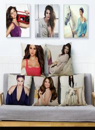 Super Star Selena Gomez Cushion Cover Linen Pillows Covers 4545cm Throw Pillow Case Car Home Decor Sexy Girl Pillowcase3203556