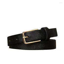 Belts Pure Cowhide 1.8cm Wide Simple Fashion Trend Belt For Women Genuine Leather Versatile Casual Pin Buckle Jeans Dress