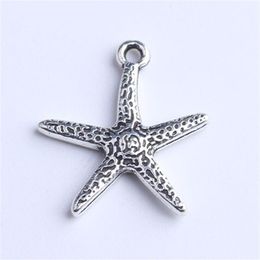 Silver copper retro Floating Charms Starfish Pendant Manufacture DIY jewelry pendant fit Necklace or Bracelets charm 600pcs lot 10221s