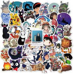 50pcs Cartoon Anime Stickers Totoro Spirited Away Princess Mononoke Ghibli Hayao Miyazaki Aesthetic Student Stationery Sticker