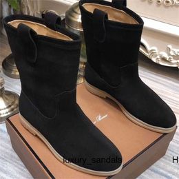 Designers Shoes Winter Warm Boots Women's Plush Short Boots Martin LP Cotton Shoes Flat Bottom Thickened Student Snow Middle Sleeve hh